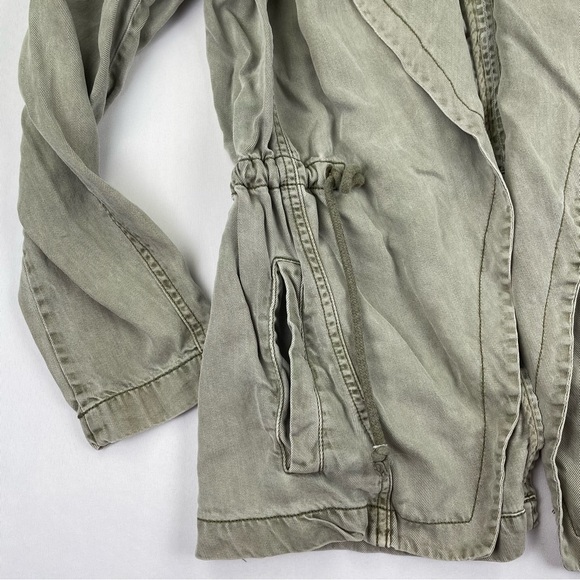 Max Jeans Green Open Front Long Sleeve Tencel Utility Jacket Women’s Size XS - Picture 4 of 7
